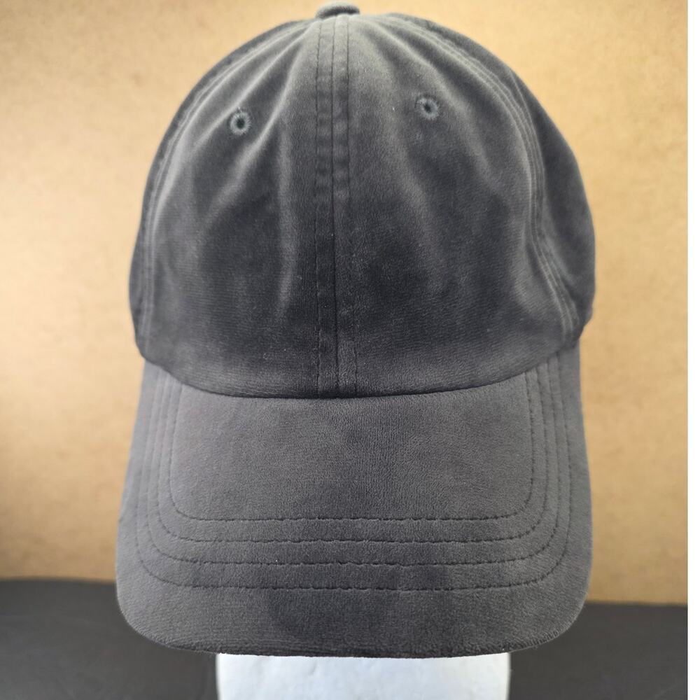 American Eagle Gray Velour Hat Soft Velvet Dad Cap one size